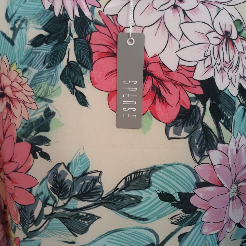 Spense watercolor floral blouse top  medium - Picture 2 of 6